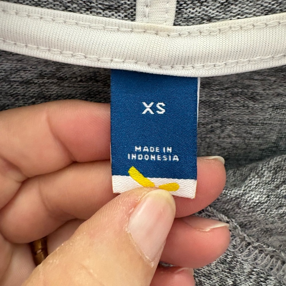 Gray Cropped Boxy Hoodie Sweatshirt XS - Picture 2 of 3